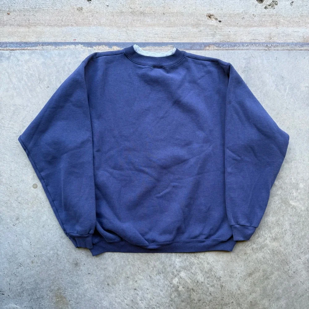 Vintage Hanes Heavyweight Deer Graphic Sweatshirt Navy Blue XL Made in USA Buck